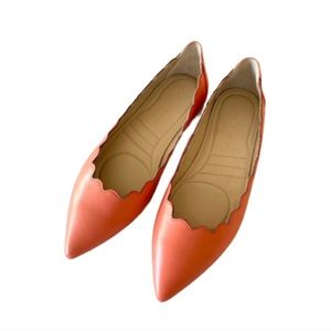 Adrienne vittadini orange pointed toe flats